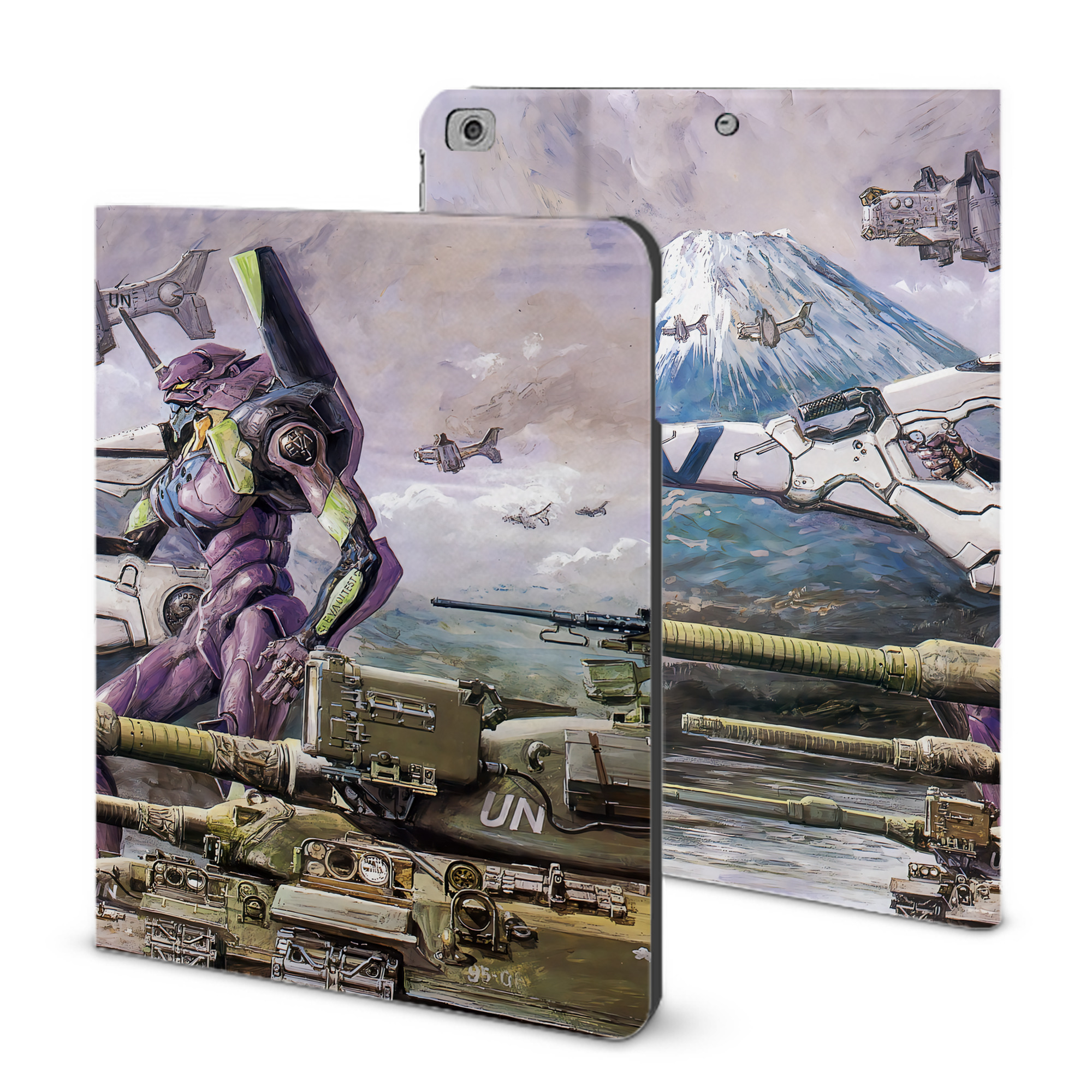 （画像用） EVA 新世紀エヴァンゲリオン IPad ケース ブック型 PUレザー TPU 耐衝撃 軽量 薄型 ペン収納なし 全面保護 IPad 各モデル対応